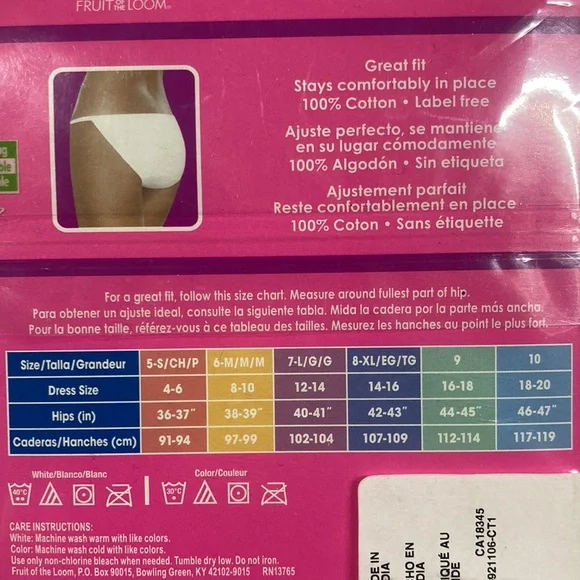 Fruit of the Loom set of 2 pack Womens Panties Sz Small - Picture 5 of 6